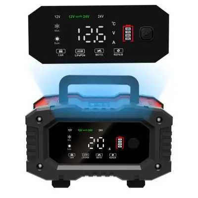 Foxsur імпульсна зарядка 12v 20A 24v 10A автомобільне зарядне FPT-200