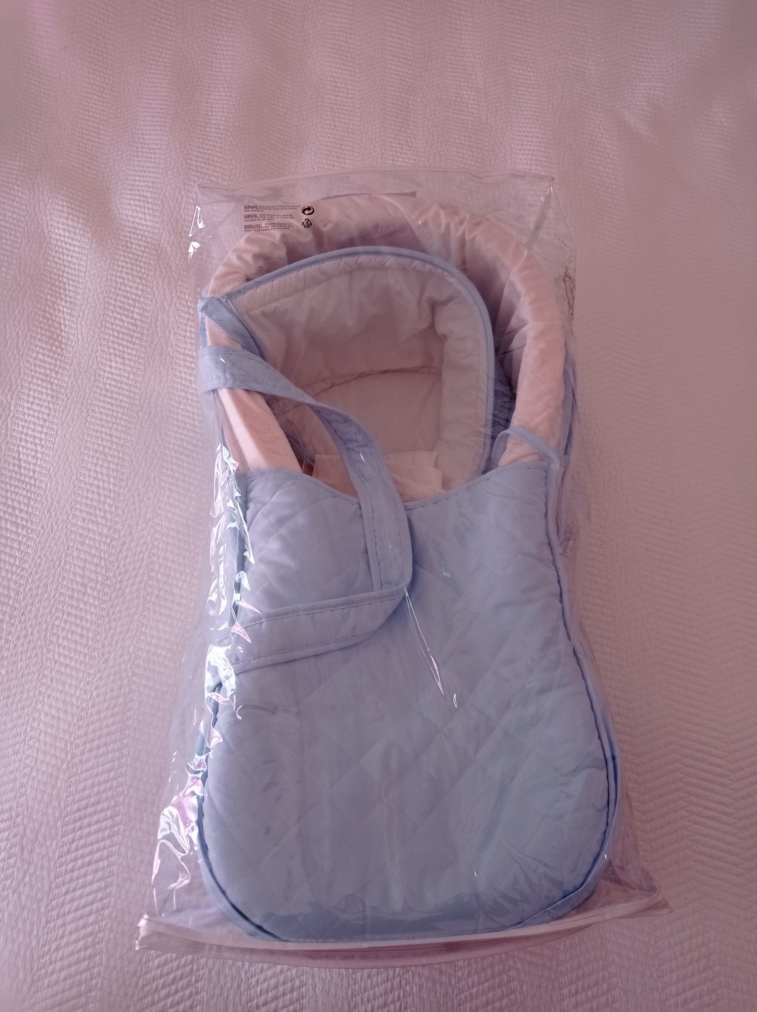 Conjunto Alcofa azul + 2 pares lençóis + cobertor