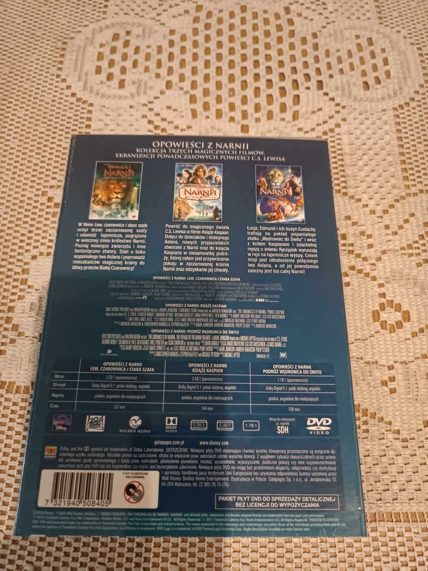 Płyta dvd - Opowieści z Narnii - kolekcja 3 filmów .