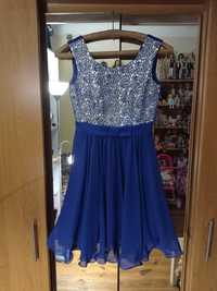 Elegancka niebieska sukienka rozmiar S