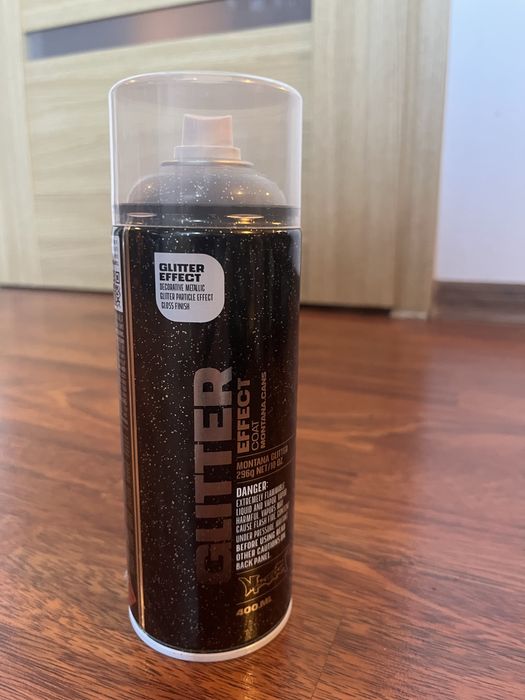 Sprej z brokatem, srebrny montana