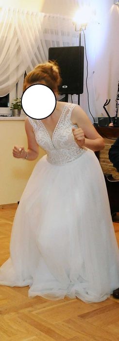 Suknia ślubna + welon r.38
