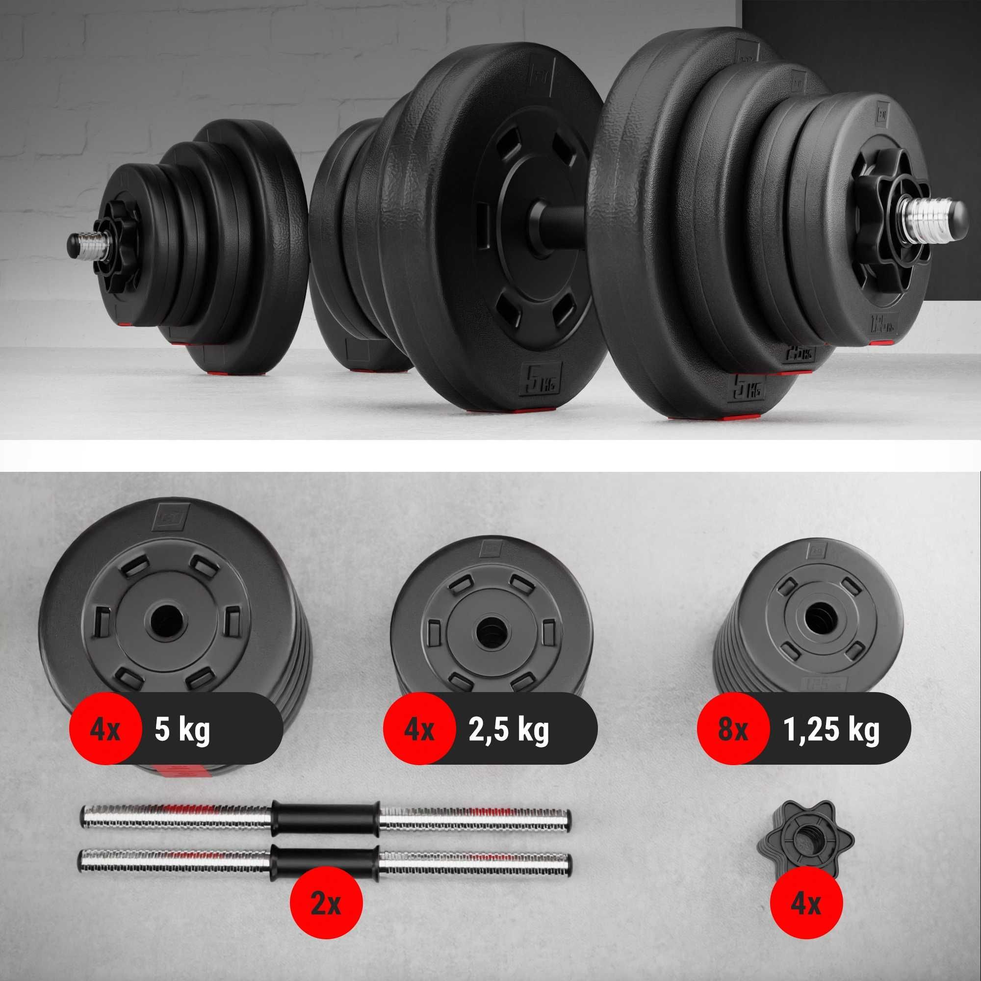 Hantle Bitumiczne! 2x20kg! Regulowane! ZESTAW 40kg! Siłownia!