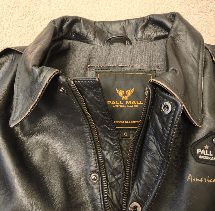 Чоловіча шкіряна куртка, кожанка /бомбер /авіатор /пілот XL/ Pall Mall