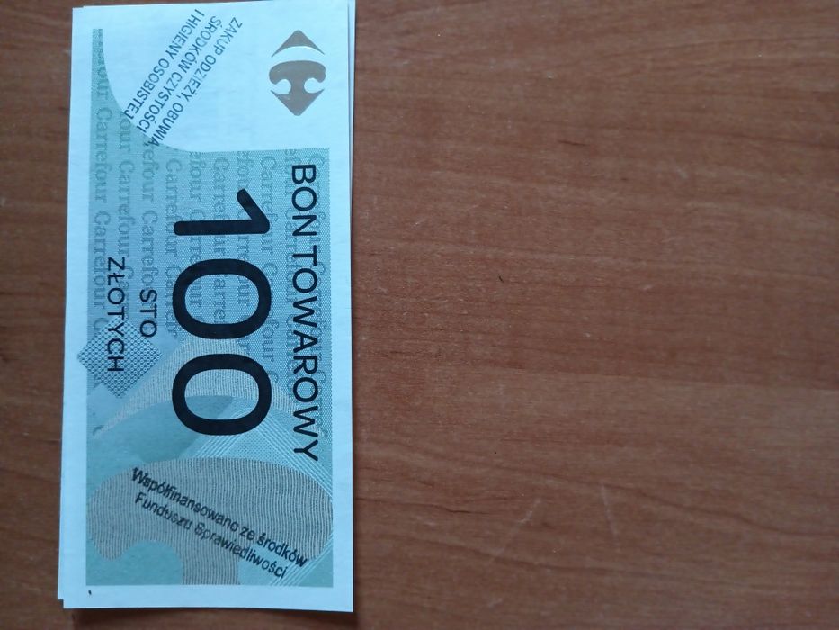 Bon do carfoura na zakup odzieży obuwia środków czystości