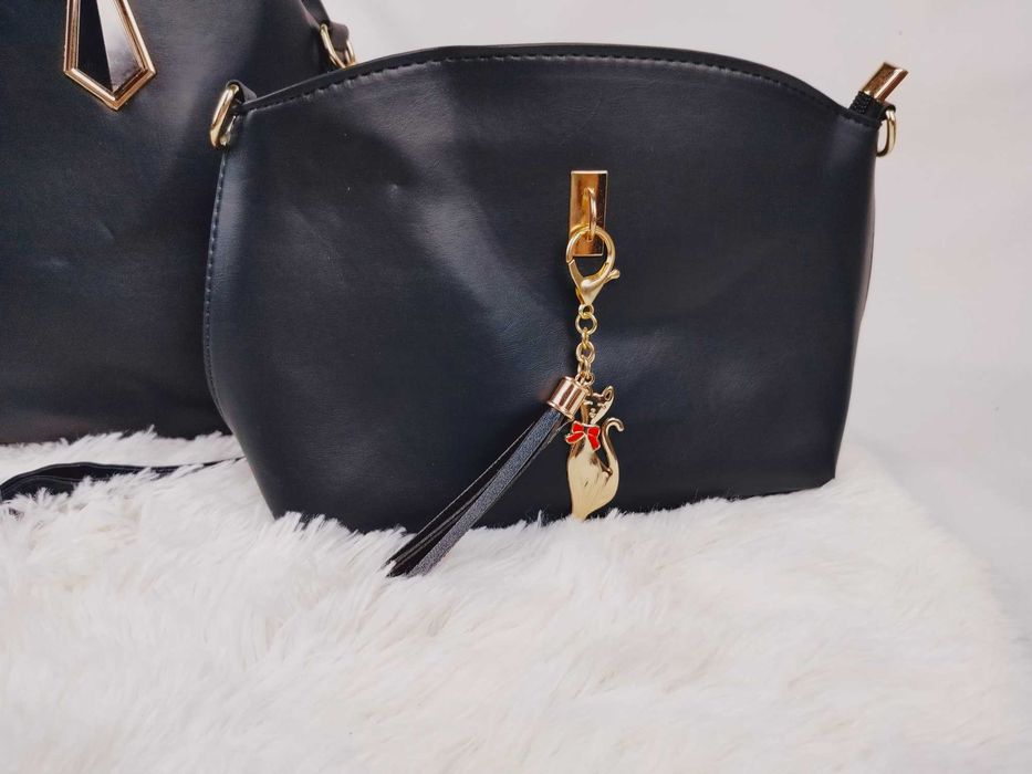 Nowy zestaw torebek w kolorze czarnym do ręki i na ramię