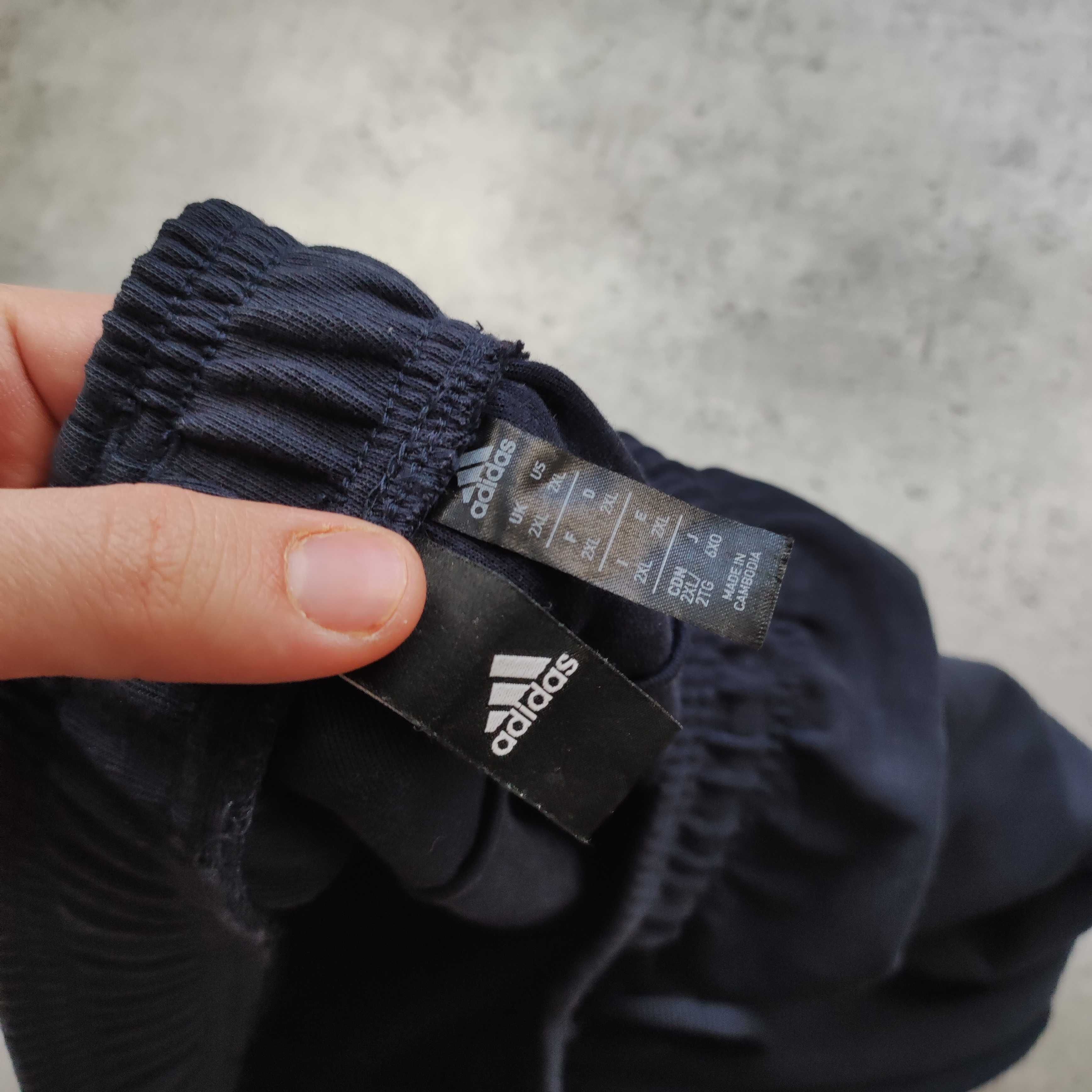 MĘSKIE Spodnie Dresowe DRESY Sportowe Bawełna Adidas Granat ClimaCool