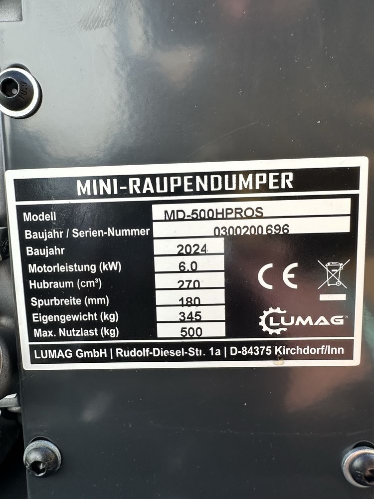 Wozidło Budowlane Gąsienicowe Lumag z Danii ! Powystawowe MD500HPROS