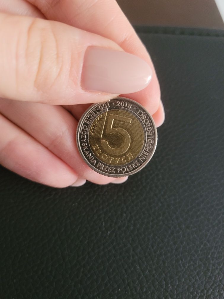 Moneta 5 zł z 2018 roku 100-lecie odzyskania przez Polskie niepodległo