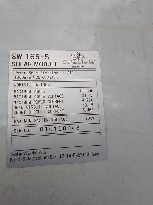 Panel fotowoltaiczny 165 w 12 v 60 zł