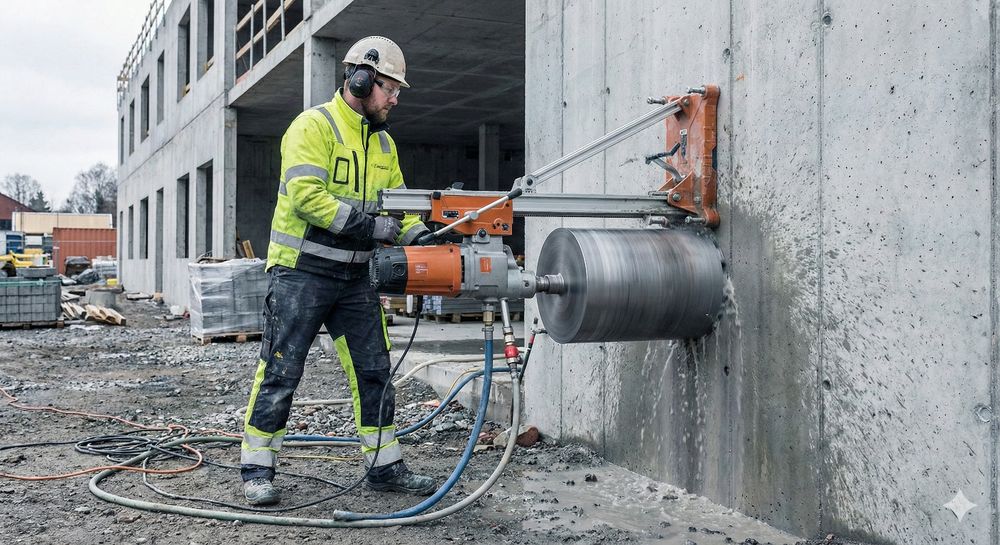 Прокат установки для алмазного буріння, різки бетону + алмазні коронки