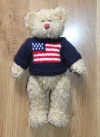 Ty Attic miś Grant w sweterku flaga USA beanie babies baby bear 1993