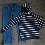 Zestaw dla chłopca chłopaka 122cm. Bluza i spodnie jeans h&m