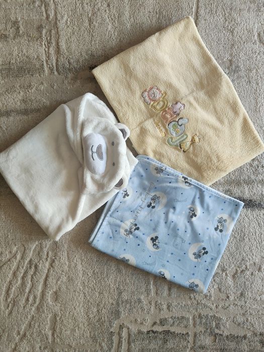 3x kocyk niemowlęcy dla chłopca 80x100 cm Bobas