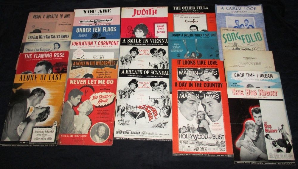 Partituras Pautas musicais Filmes Cinema Vintage