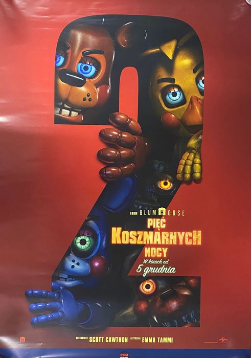 Plakat filmowy PIĘĆ Koszmarnych Nocy 2! Rozmiar B1