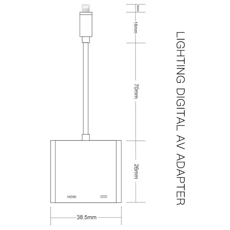 Lightning para hdmi, 1080p adaptador conversor para iPhone Apple