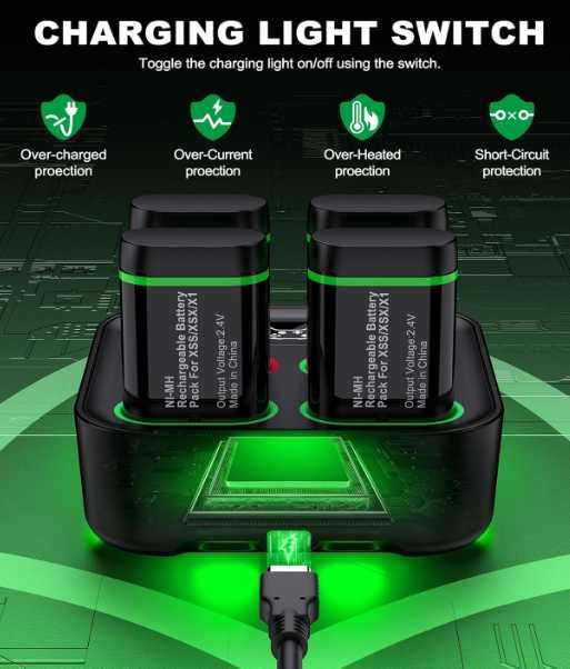 4x4800mWh ładowarka do kontrolerów Xbox One/Xbox Series X|S