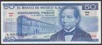 Meksyk 50 pesos 1973 - Juarez - stan bankowy UNC