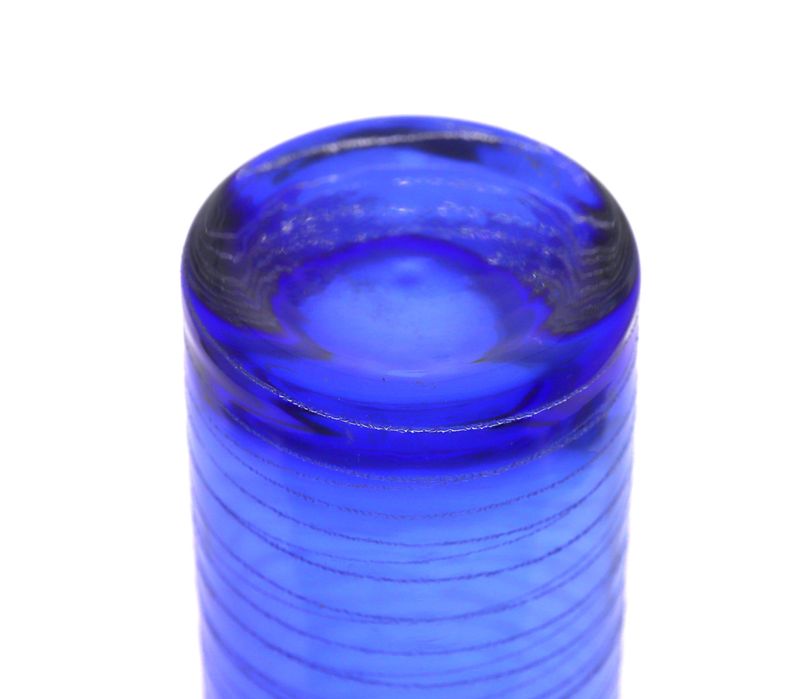 Wazon szklany niebieski kobaltowy z "nasypem cukrowym" wys 24,5cm