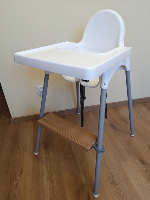 Ikea Antilop z tacką, krzesełko do karmienia z podnóżkiem