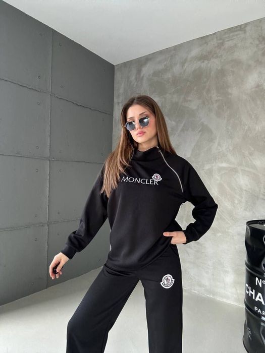 РАСПРОДАЖА -40%! Женский спортивный костюм MONCLER черный весна/осень