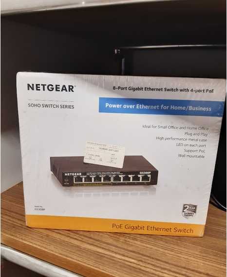 NetGear GS308P-100PES SWITCH 8 port Gb PoE NOWY