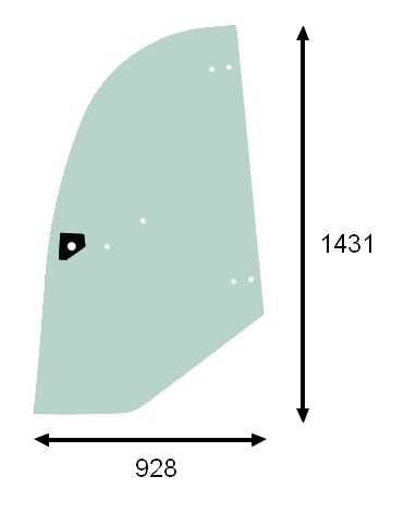 szyba drzwi lewa Kramer 750, 850, 950, 1150