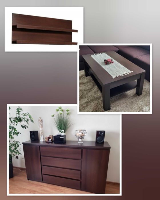 Komoda, stolik, półka wisząca