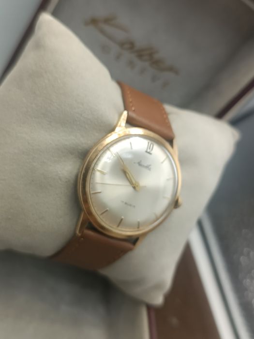 Zegarek monthe mechaniczny pozłacany au 17jewels