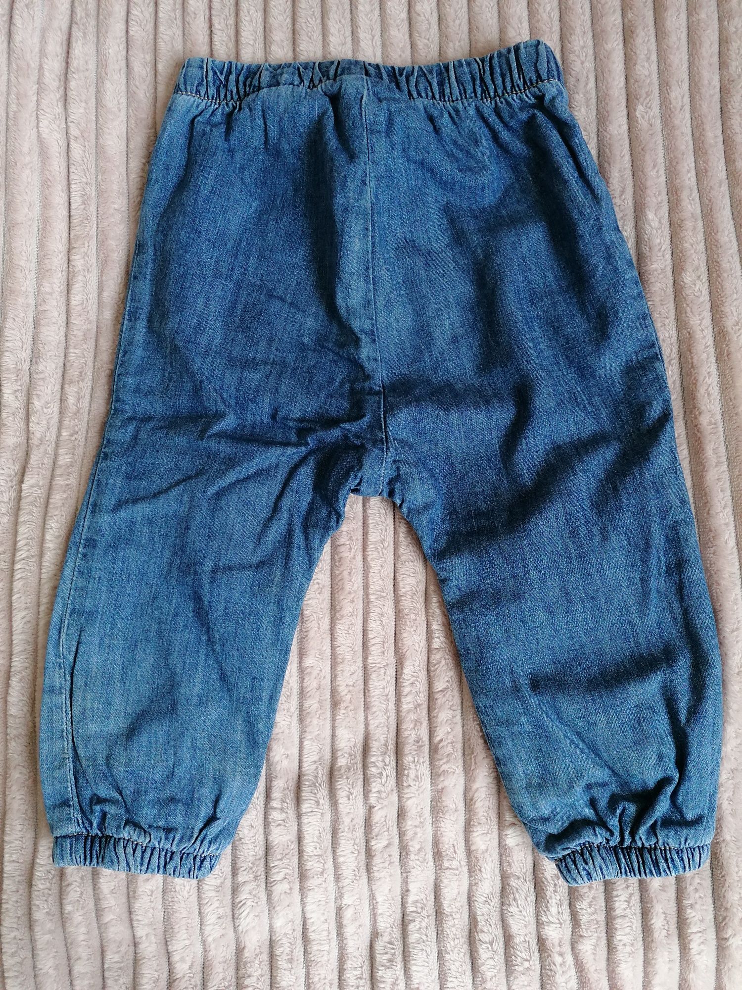 Spodnie jeansowe H&M r. 86, haremki ocieplane, jesienne, ciepłe