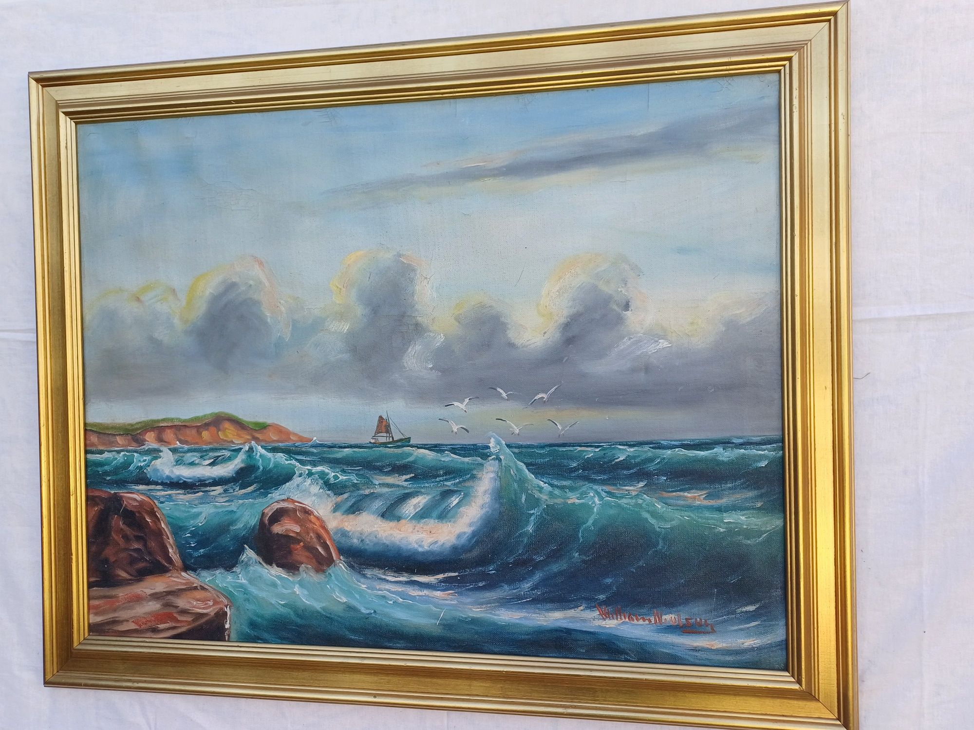 Stary obraz na płótnie William Nielsen