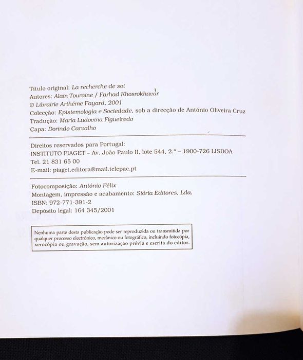 A procura de si (Alain Touraine & Farhad Khosrokhavar) Piaget