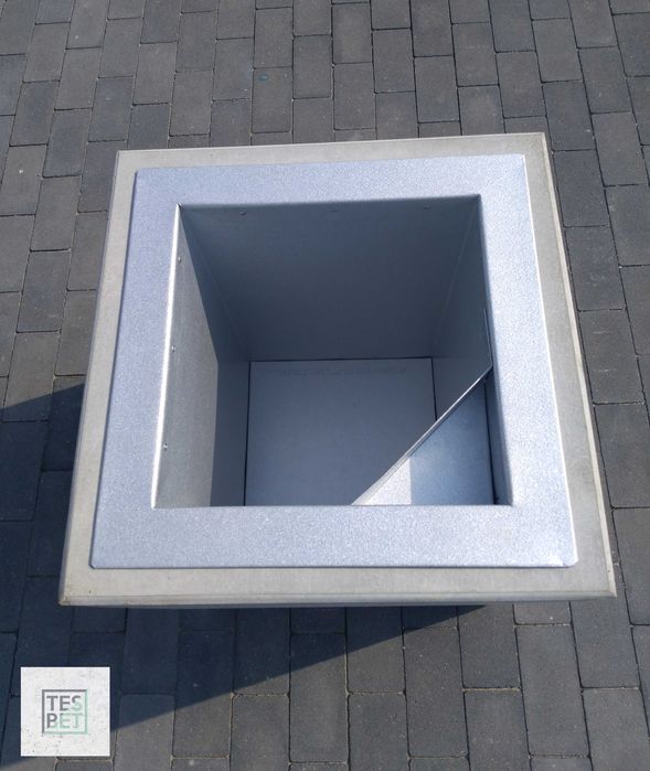 Kosz betonowy 70l z wkładem z popielnicą K70 beton architektoniczny