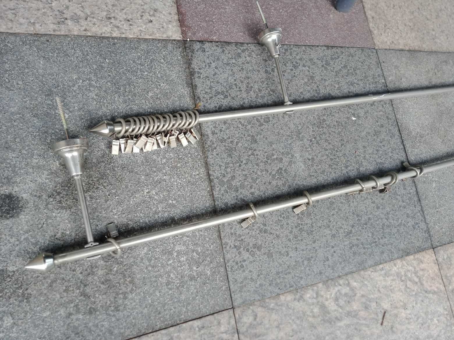 karnisz pojedynczy długi 2 szt 150cm 200cm kompletne z mocowaniem