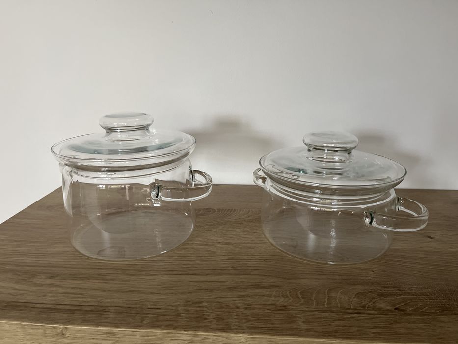 Garnki szklane SIMAX zaroodporne z pokrywkami, przezroczyste