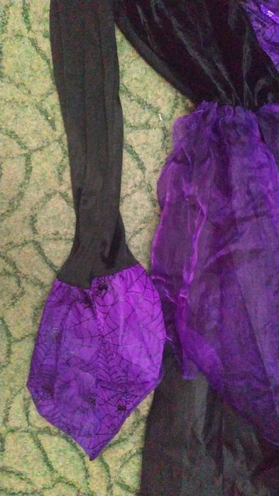 Карнавальное платье ведьмы на Хеллоуин с шляпой, размер S