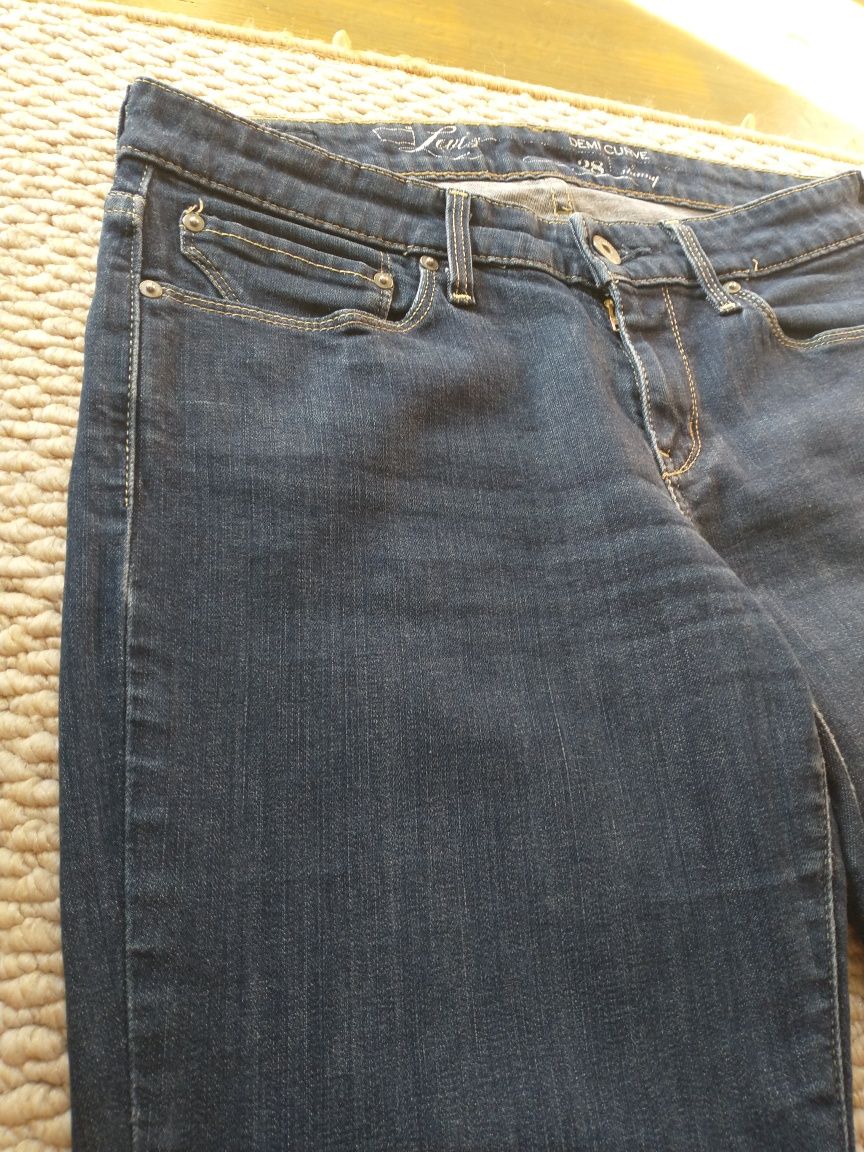 Jeansy Levi's z krótkim stanem, dżinsy, model demi curve skinny 28x32