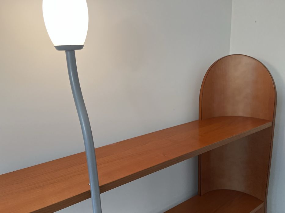 Кутова полиця з тумбочкою, натуральне дерево