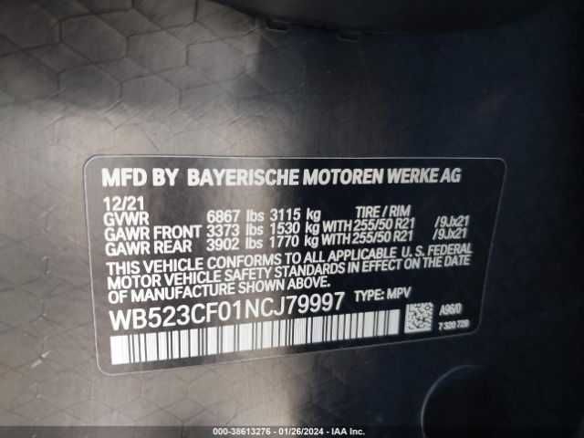 BMW IX XDRIVE50 2022 Auction