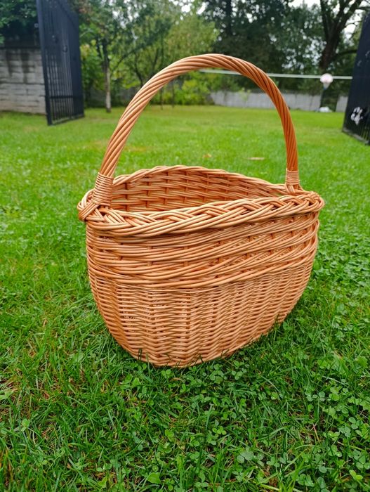 Duży kosz wiklinowy na zakupy grzyby koszyk prezentowy