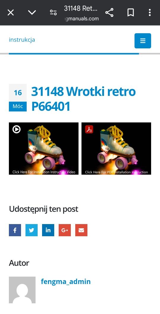 Lego 31148 części wrotki Ledy