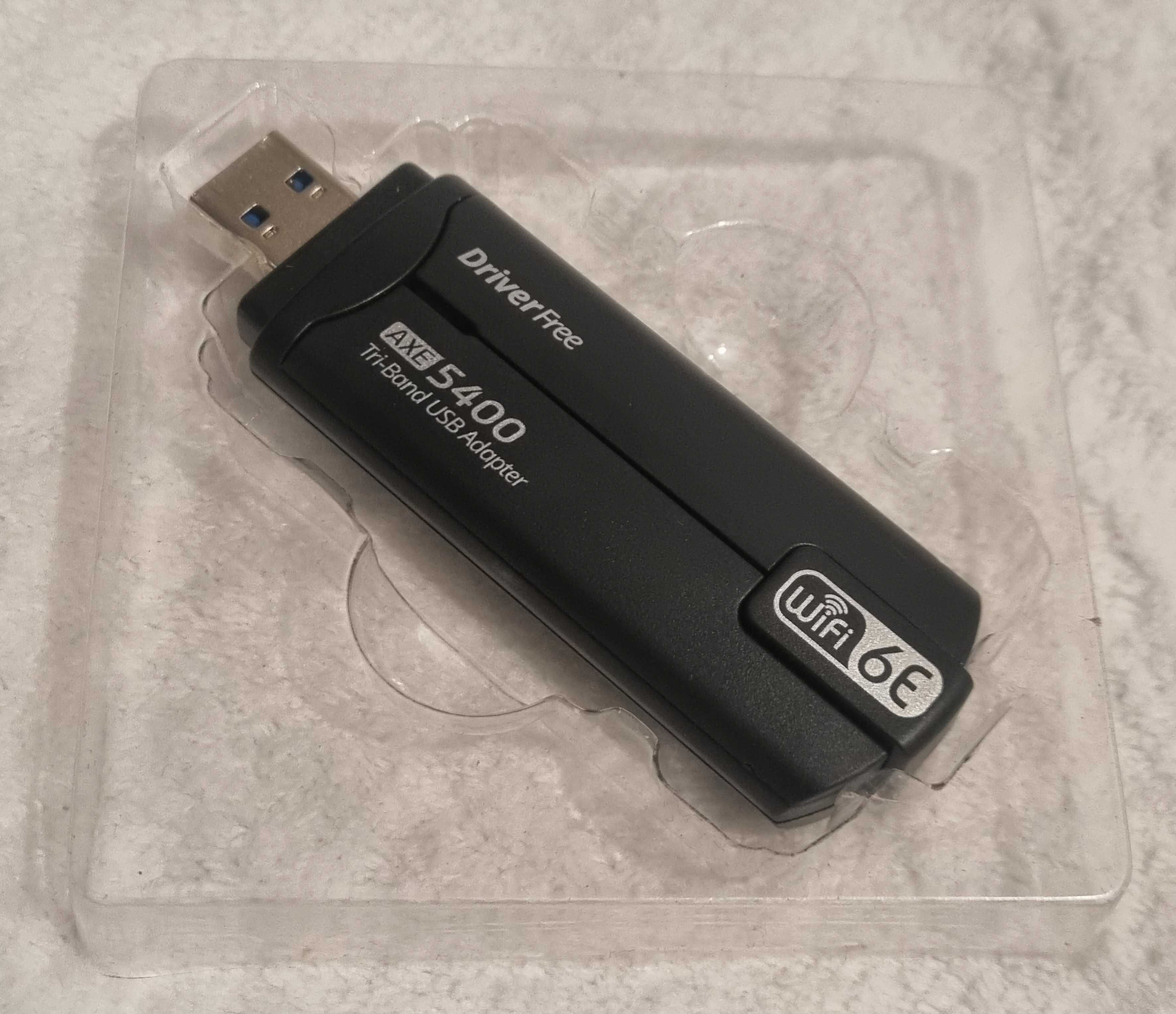 Adapter Tri-band AXE 5400 antena WiFi 6E USB do Pc