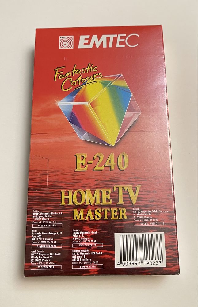 Kaseta VHS Emtec E-240 Home tv master nowa folia