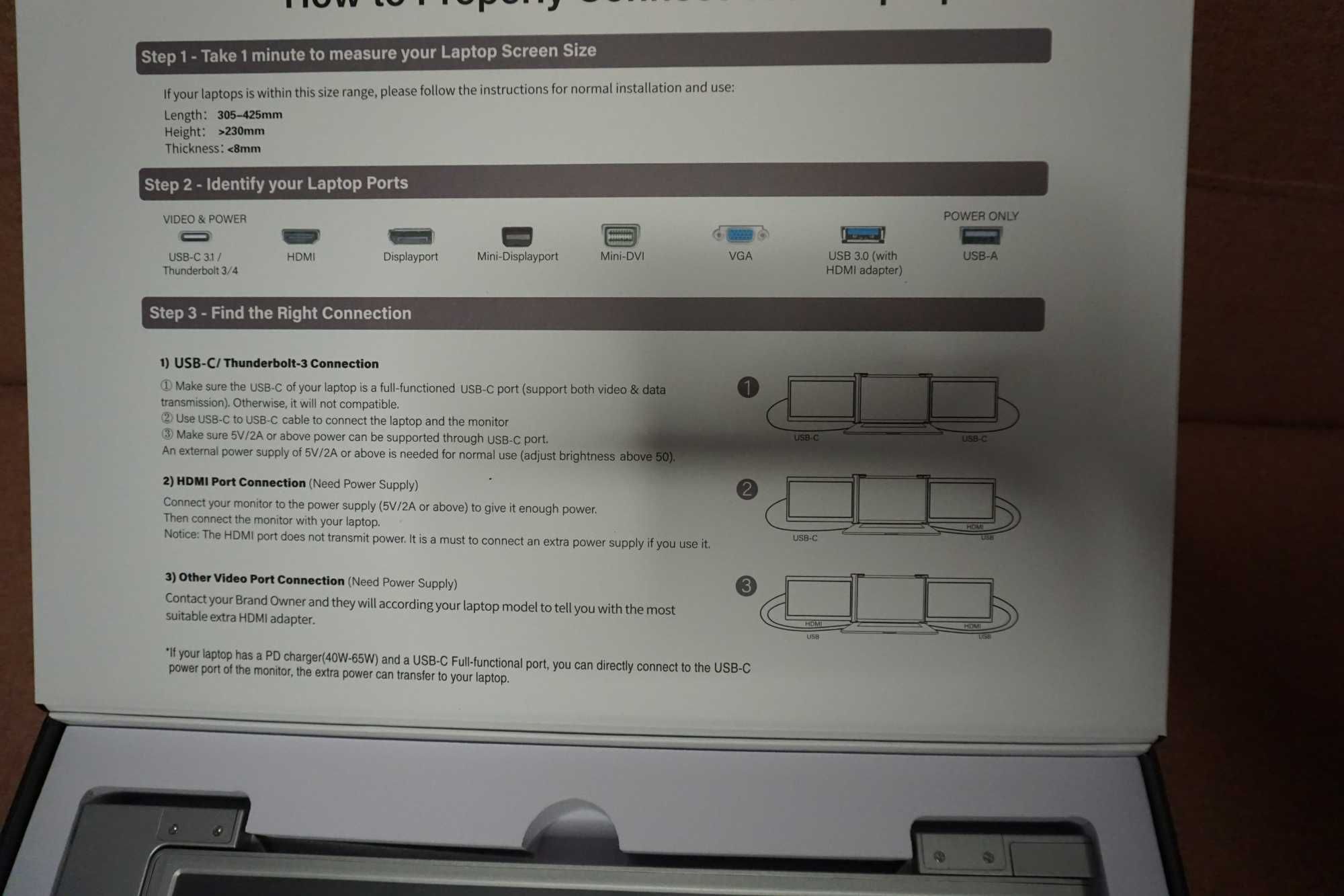 Potrójny przenośny monitor 1080P Przedłużacz do notebooka 13-16 Zoll