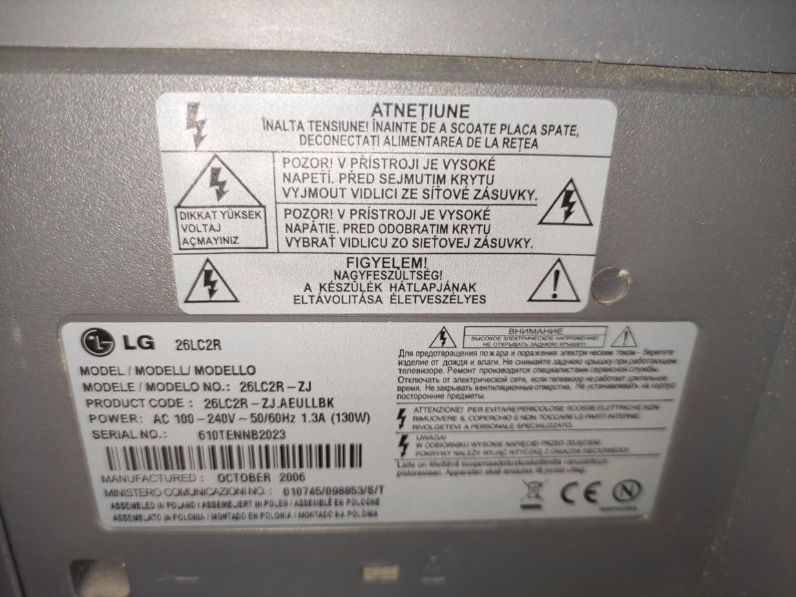 Monitor 26" LG 26LC2R z TV i pilotem w idealnym stanie.