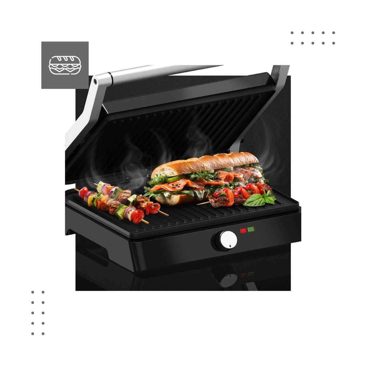 Grill Elektryczny Opiekacz Sandwicher Vertenz Intense 50 Moc: 2200W