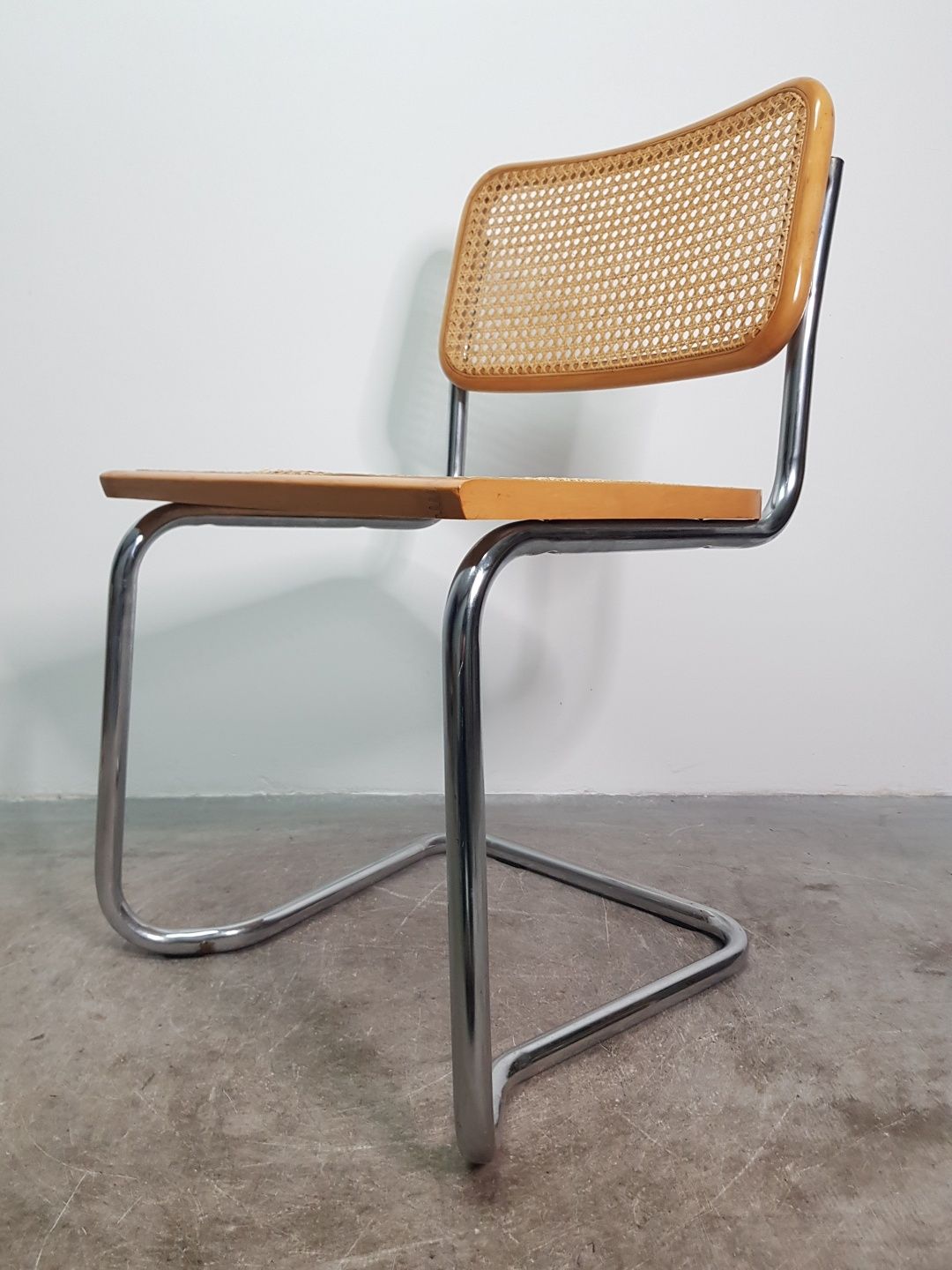 Krzesło Cesca Marcel Breuer Rafia Rattan Chrom Bauhaus Vintage