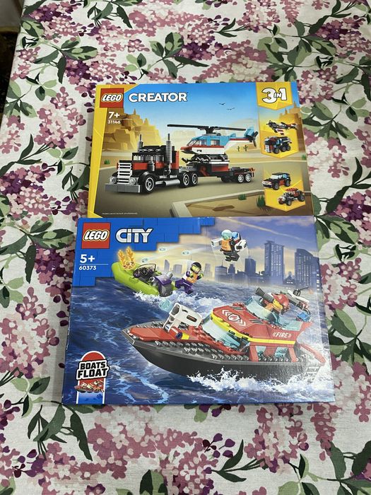 Klocki Lego Straż Pożarna 60373 Ciężarówka Helikopter 31146 Łódź