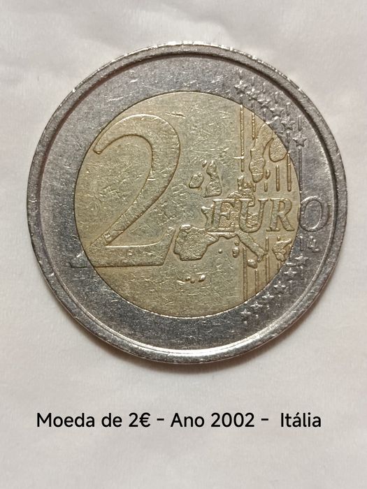 Moeda de 2€ - Ano 2002 - Itália - muito rara